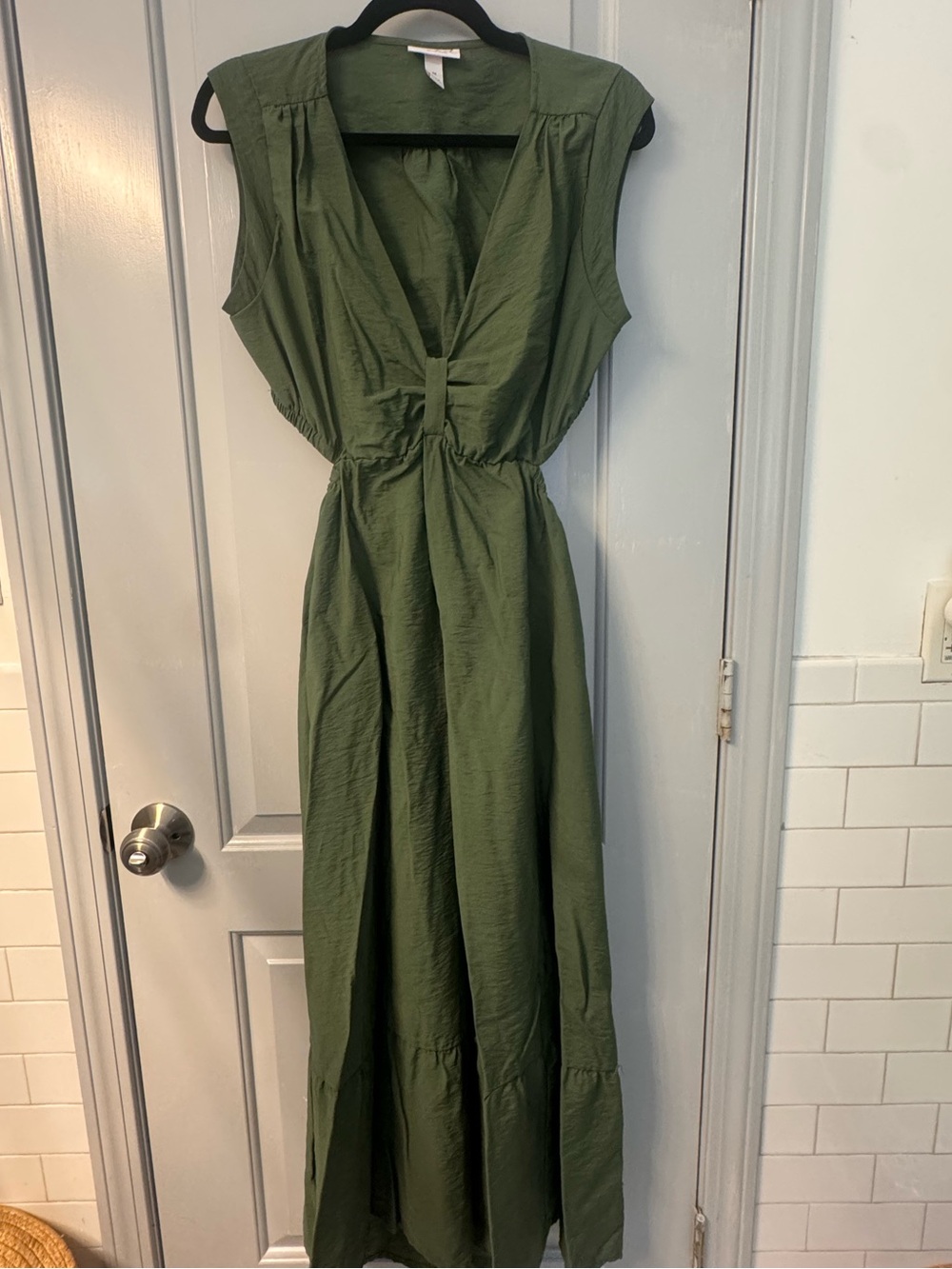 Target Olive Green Sleeveless Maxi Dress with V-Neck